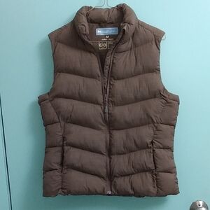 Stylish Brown Quilted Puffer Vest for Women Size M